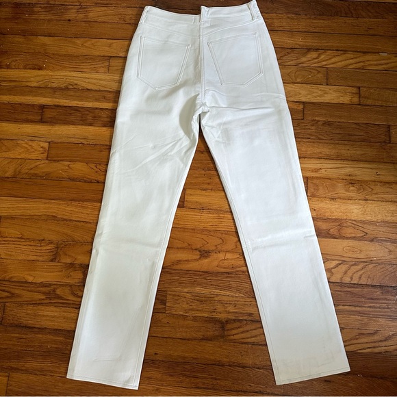 Agolde Recycled Leather Criss Cross Straight white Leather Pants - Picture 7 of 14